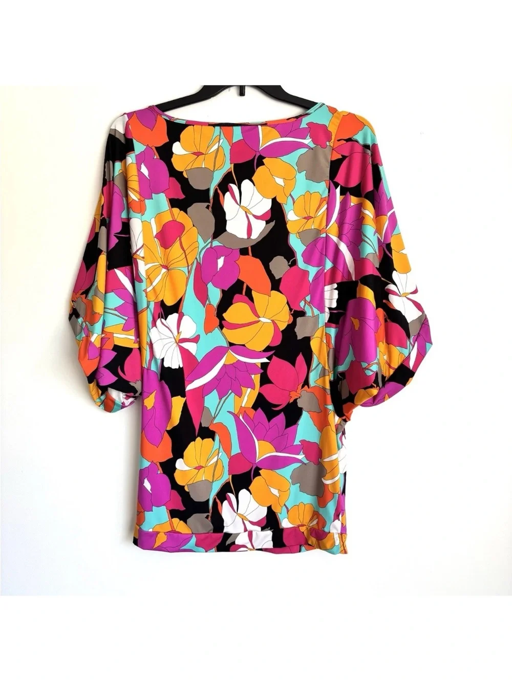 Trina Turk Floral Swim Cover Up Tunic Mini Dress Pink Pink Yellow